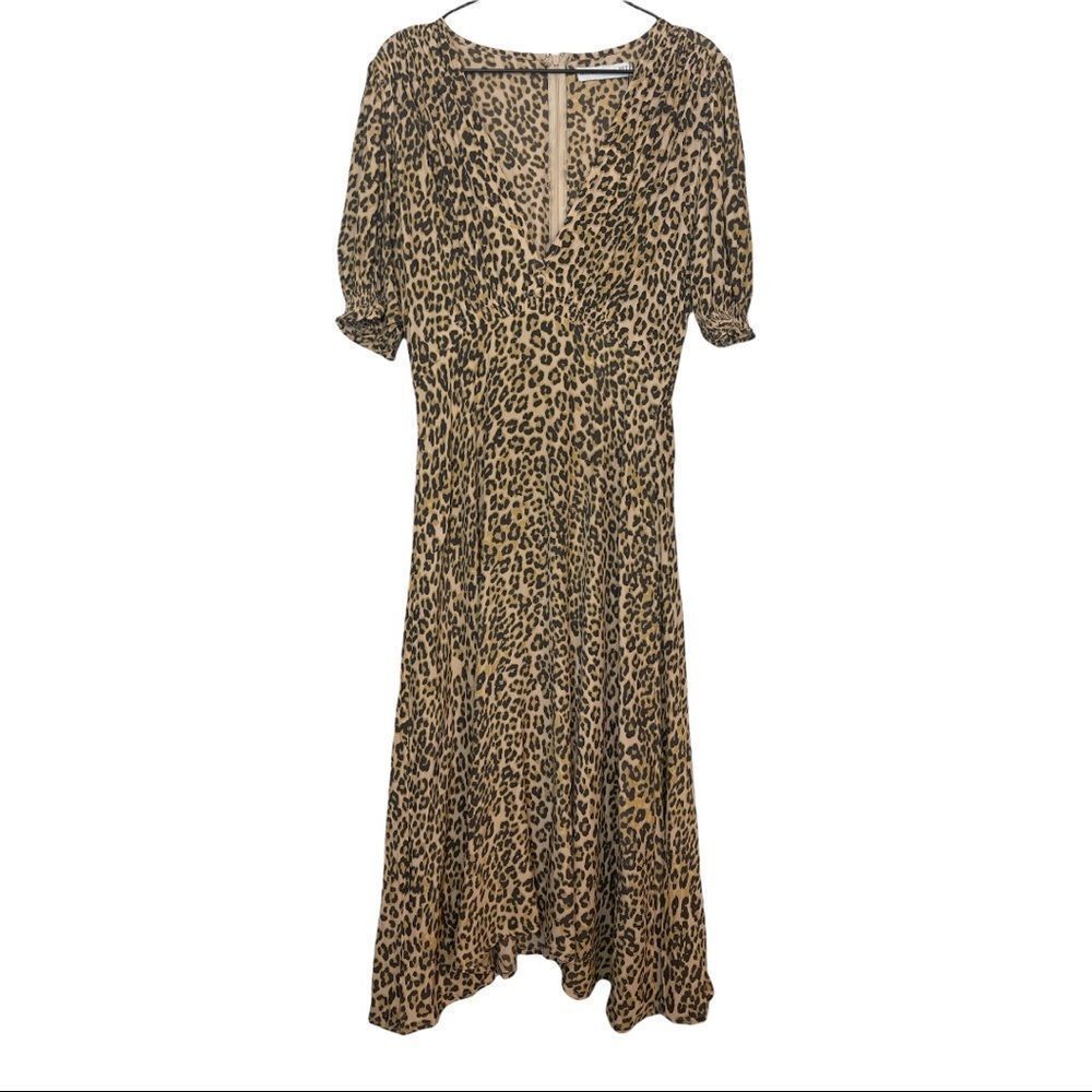 Faithfull the Brand Marie Louise Midi Dress in Mila Animal Print 8